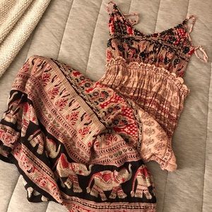 Midi Dress with Elephant Pattern NWOT